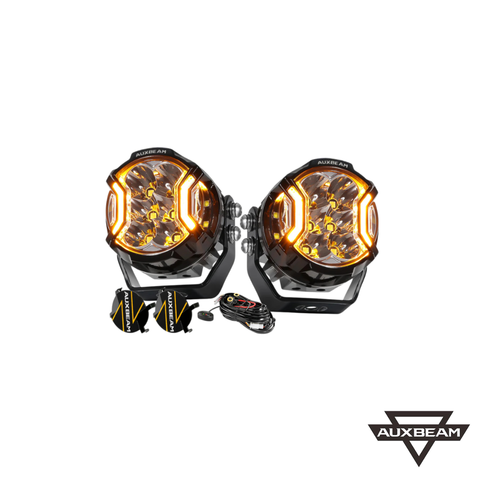 AuxBeam V-ULTRA Series | 3 Inch 108W LED Side Shooter  Pod Lights with Amber DRL
