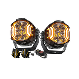 AuxBeam V-ULTRA Series | 3 Inch 108W LED Side Shooter  Pod Lights with Amber DRL